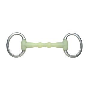 Shires Equikind Ripple Mullen Mouth Horse Eggbutt Snaffle Bit / Pale Green